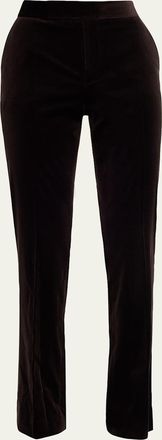 Ralph Lauren Collection Seth Stretch Velvet Straight-Leg Pants
