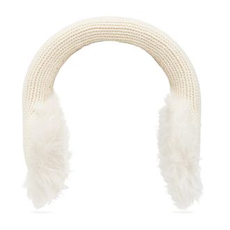 Moncler Wollen Oorwarmers met Logopatch - Dames - Accessoires - Beige - Maat: ONE Size Wol