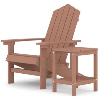 vidaXL Silla De Jard&iacute;n Adirondack Con Mesa De Pead Marr&oacute;n