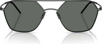 Armani 54mm Square Sunglasses in Matte Black /Dark Grey at Nordstrom