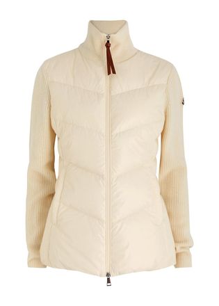 Moncler Quilted Nylon and Wool Jacket - White - L (UK14 / L)