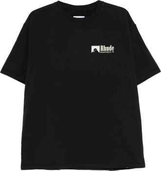 Rhude Ramatuelle Intl Racing Tee - Heren - T-shirts - Zwart - S - Katoen - Tops