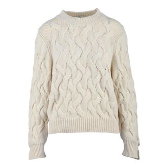 PANICALE Round-neck Knitwear, female, White, Size: M Maglione Intrecciato