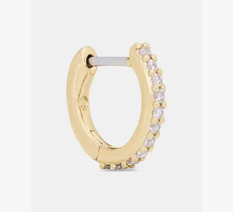 Kate Spade New York Womens Brilliant Statements Pav&eacute; Mini Huggie Earrings in Neutral
