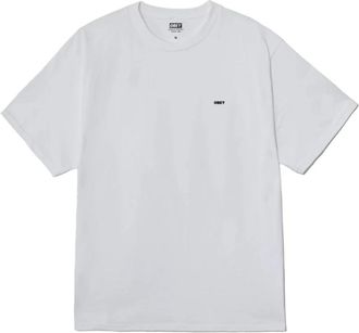 Obey Vlam Stencil T-shirt Katoen Korte Mouw - Heren - T-shirts - Wit - S - Katoen - Tops