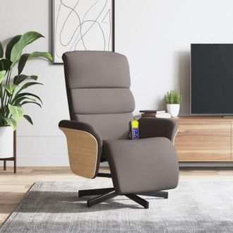 vidaXL Vidaxl - Sill&oacute;n Reclinable De Masaje Con Reposapi&eacute;s Tela Gris Taupe