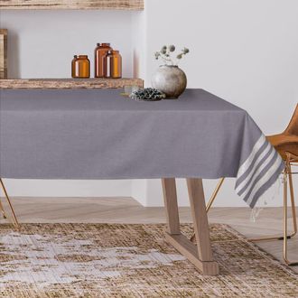 Febronie Mantel algod&oacute;n 150x250 gris medio / plateado
