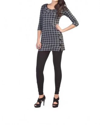 Papillon Ruffle Neck Polka Dot Sweater Dress In Black
