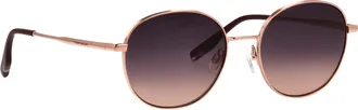 Tom Tailor Sonnenbrille TOM TAILOR Modell 675000, Damen, ros&eacute;, metallic, Sonnenbrillen Sonnenbrille, Form Rund, Logoschriftzug auf B&uuml;gel, Metallfassung