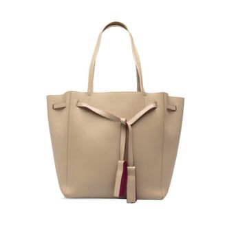 Celine Beige Purple Leather Shoulder Bag Tote Bag (Pre-Owned)