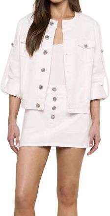 L'agence Anouk Collarless Jacket In Blanc