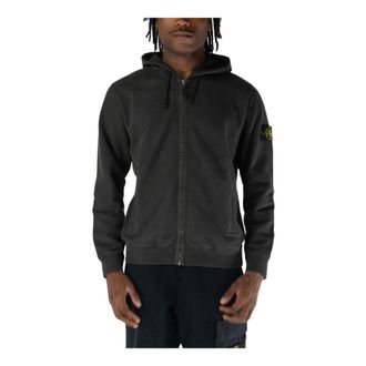 Stone Island Zip-throughs, male, Black, L, Vintage Full Zip Sweatshirt