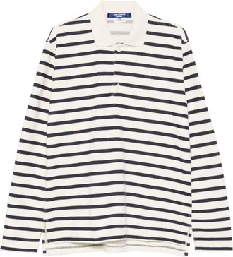 Junya Watanabe Mens Striped Cotton Polo Shirt