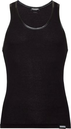 Dsquared2 Canotta con finiture in pelle sintetica - Nero
