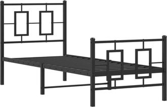 vidaXL Estructura Cama Sin Colch&oacute;n Con Estribo Metal Negro 75x190 Cm Vidaxl