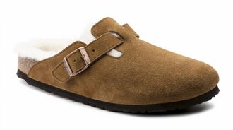 Birkenstock Womens Boston Shearling Clog In Mink