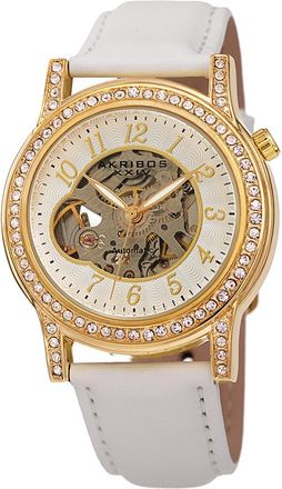 Akribos XXIV Akribos Xxiv Womens Satin Over Leather Watch