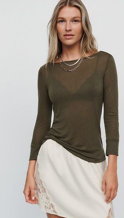 Pilcro Pearson Wool Bend Tissue Weight Top