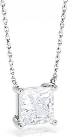 The Diamond Store Wanderlust Floating Princess Cut Lab Diamond Solitaire Necklace 1.50ct H/SI in 9K White Gold