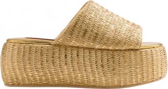 Simon Miller Womens Metallic Raffia Cloudy Platform Sandal In Gold/natural
