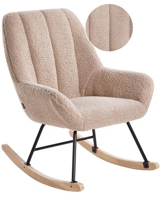 Beliani Mecedora boucl&eacute; beige
