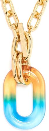 Paco Rabanne chain-link pendant necklace - women - Acetate/Metal - One Size - Gold