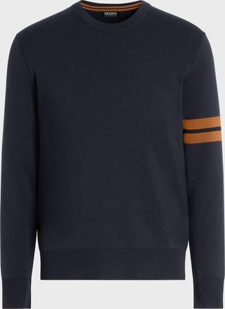 Ermenegildo Zegna Men & apos;s Signifier Stripe Wool Crewneck Sweater