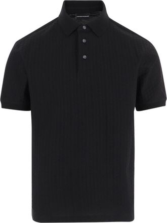 Emporio Armani Black Shirt Collar Polo