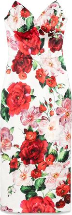 Dolce & Gabbana Abito midi con stampa - Bianco