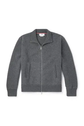 Thom Browne Wool-Fleece Zip-Up Jacket
