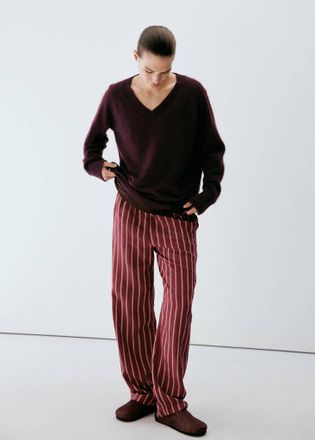 Mango Pullover pigiama 100% cashmere bordeaux - Donna - S - MANGO