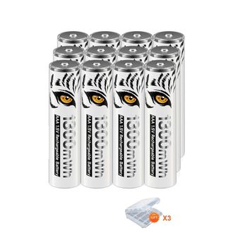 OEM Pilas Recargables, Cargador Usb, Alta Capacidad, 12 Pilas Aaa