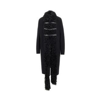 Fendi Wool coat with shearling trimmings Woman 42