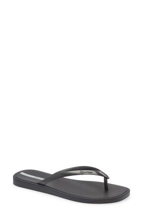 Ipanema Solar Color Flip Flop in Black/Metallic Black at Nordstrom, Size 6