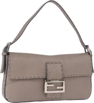Fendi Pre-owned Vintage Shoulder Bag - Dames - Vintage Schoudertas - Grijs - ONE Size - Leer - Vintage