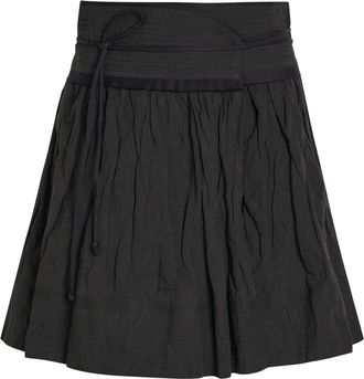Christophe Lemaire Crinkled Cotton-blend Mini Wrap Skirt - Dark Grey - 36 (UK8 / S)