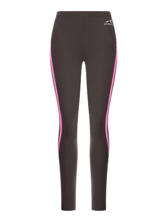 Balenciaga TECHWEAR LEGGINGS IN TECHNICAL FABRIC KHAKI BROWN AND FLUORESCENT PINK - Balenciaga - Woman