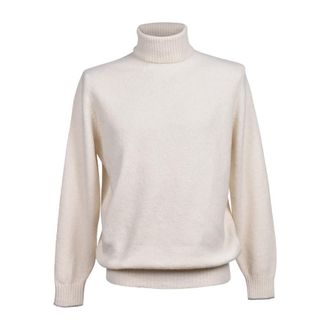 Brunello Cucinelli Off White Wool Blend Turtleneck Sweater, Brand Size 50 (US Size 40)