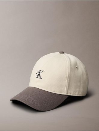 Calvin Klein Mens Contrast Embroidered Logo Baseball Cap - Neutral