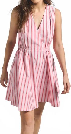 Derek Lam Tia Stripe Mini Dress In Benibana Multi