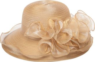 San Diego Hat Company Chiffon Ruffle Hat in Gold at Nordstrom Rack