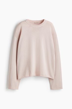 H&M Pullover mit Rollkanten - Puderrosa