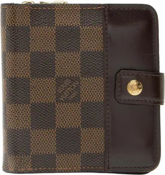 Louis Vuitton Brown Damier Ebene Zipped Compact Wallet (Authentic Pre-Loved)