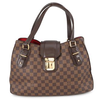 Louis Vuitton Damier Damier Canvas Ebene Red Color Tote Bag (Pre-Owned)