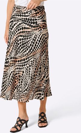 Cr&eacute;ation L Schlupfrock CREATION L PREMIUM, Damen, Gr. 36, elfenbein, schwarz, bedruckt, 70% Viskose, 30% Seide, bedruckt, gebl&uuml;mt, gemustert, mehrfarbig, wadenla