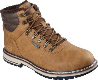 Skechers Winterstiefel SKECHERS CORADO-MEMPHIS, Herren, Gr. 45, hellbraun, Lederimitat, Schuhe Winterstiefel, Schn&uuml;rstiefel mit Warmfutter