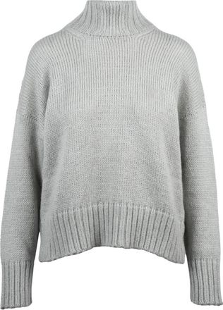 Alpha Studio Maglione a Lupetto - Dames - Coltruien - Grijs - M - Wol - Truien & Vesten