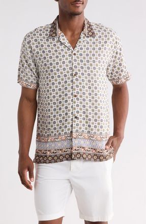 Raga Man Short Sleeve Button-Up Camp Shirt in Eggshell at Nordstrom Rack, Size Xx-Large