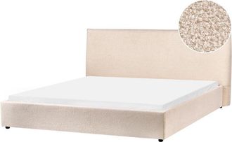 Beliani Bed Boucle LAVAUR 180 x 200 cm (EU Super King) Beige