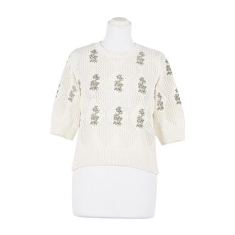 Twinset Pull Print Shirt - Dames - Ronde hals truien - Wit - M - Truien & Vesten